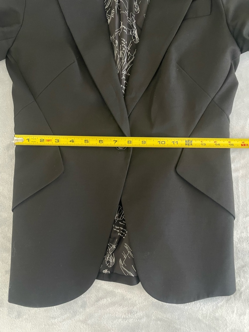 WHBM Editor Black Blazer Structured One-Button Size 0 - Picture 6 of 11